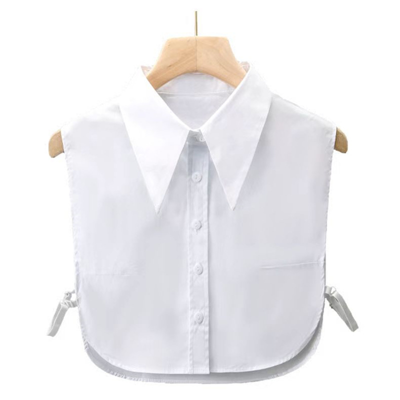 Guler fals din bumbac pentru femei, guler decorativ mare pentru cămăși și pulovere, accesoriu versatil pentru toamnă-iarna; Material: bumbac; Grupă de vârstă: Adulți; Ambalare: ambalaj individual; Sezon: toamnă 2023