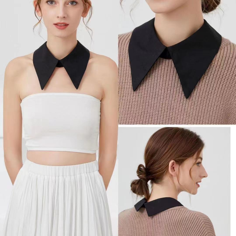 Παιδικό τοπ με διακοσμητικό ψεύτικο γιακά και λεπτομέρεια τετράγωνου γιακά· πολυεστέρας· Shatoman· Άνοιξη 2025