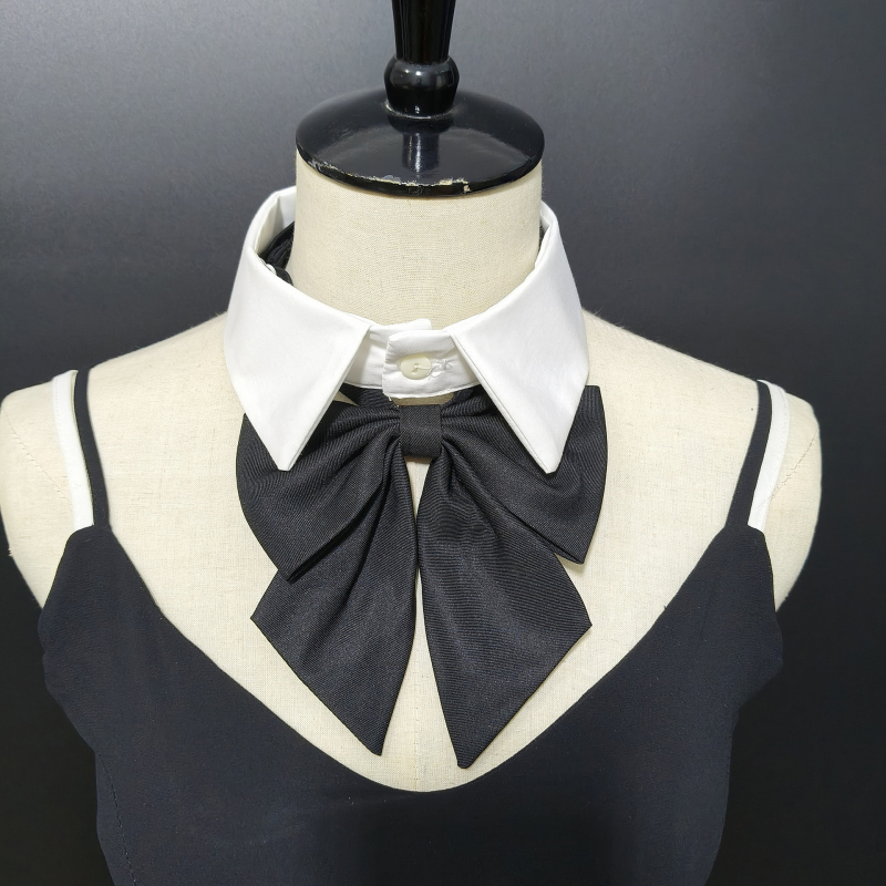 Guler detașabil cu funda, stil colegiu, bumbac, primăvară 2025, origine Jinhua, ambalare individuală, adulți