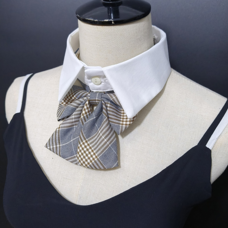 Guler detașabil cu funda, stil colegiu, bumbac, primăvară 2025, origine Jinhua, ambalare individuală, adulți