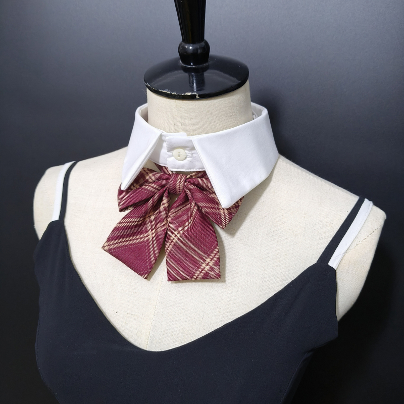 Guler detașabil cu funda, stil colegiu, bumbac, primăvară 2025, origine Jinhua, ambalare individuală, adulți