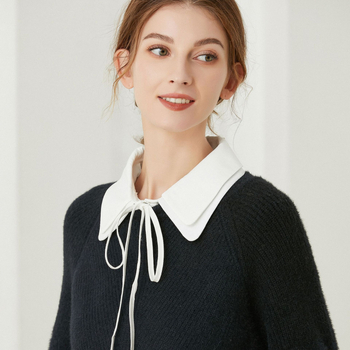 Χιφόν κολάρα με φλοράλ μοτίβο και φιόγκο, γυναικείο διακοσμητικό κολάρο, ατομικά συσκευασμένο, Άνοιξη 2024