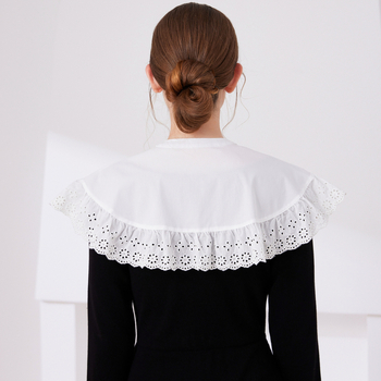 Lolita κάπα-σάλι από chiffon με ψεύτικο γιακά, μοτίβο λουλουδιών, πλάτος 40 cm, φθινόπωρο 2024