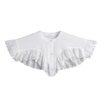 Lolita κάπα-σάλι από chiffon με ψεύτικο γιακά, μοτίβο λουλουδιών, πλάτος 40 cm, φθινόπωρο 2024