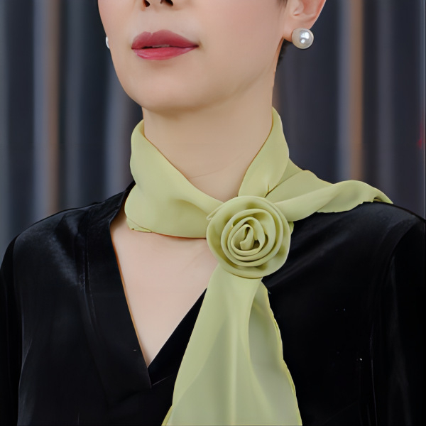 Șal din chiffon, poliester, lungime medie, vara 2024