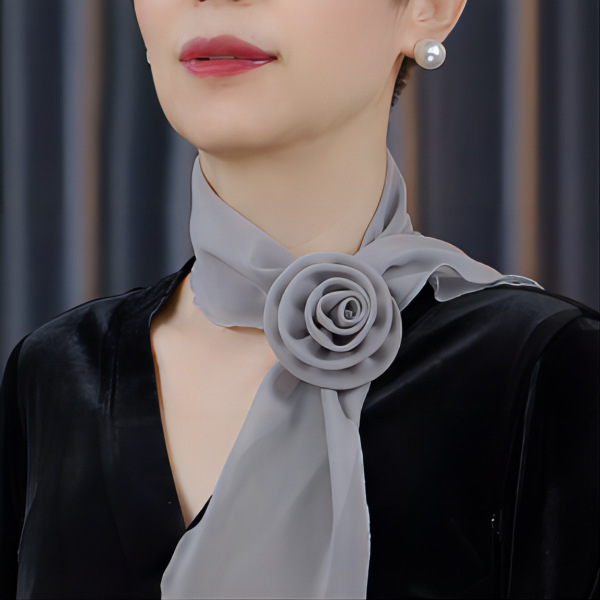 Șal din chiffon, poliester, lungime medie, vara 2024