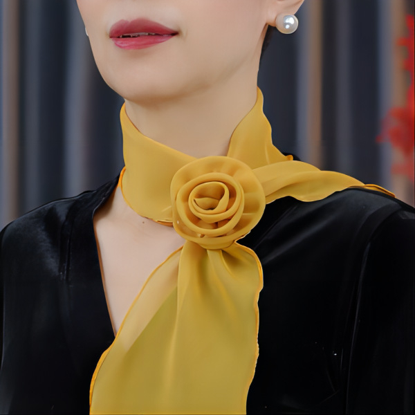 Șal din chiffon, poliester, lungime medie, vara 2024