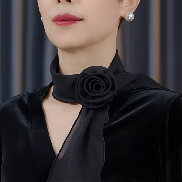 Șal din chiffon, poliester, lungime medie, vara 2024