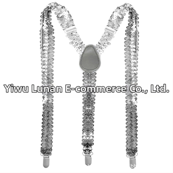 70s Ντίσκο Unisex Σετ τιράντες με παγιέτες – Αξεσουάρ κοστουμιού, Χειροποίητο ύφασμα