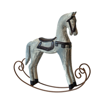 Ocean breeze Ξύλινο λικνιζόμενο άλογο – Νορδικός vintage διακοσμητικό επιτραπέζιο για το σπίτι και το παιδικό δωμάτιο