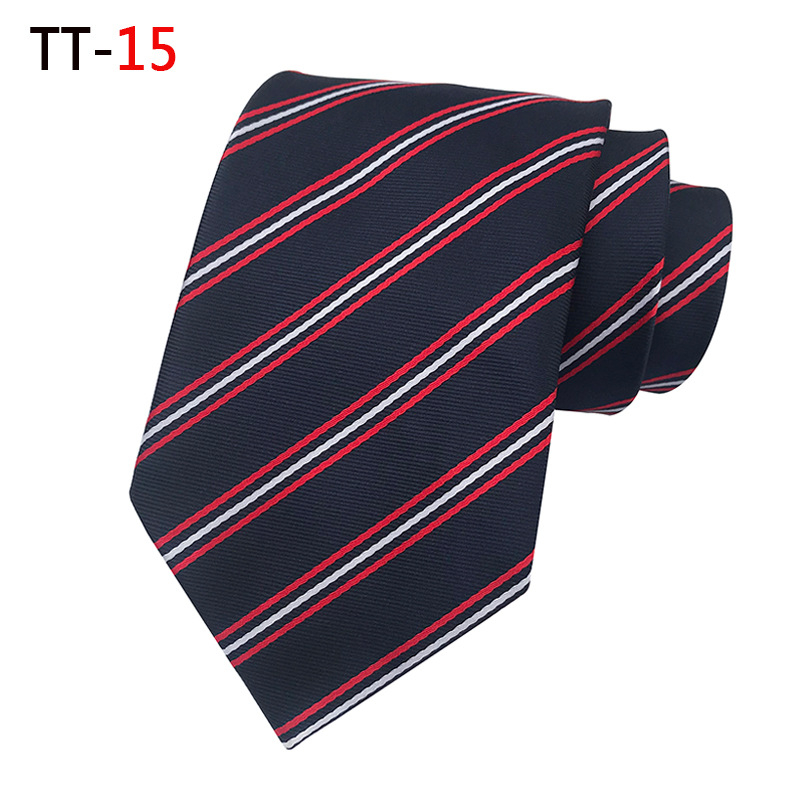 Ανδρική γραβάτα με ρίγες, Jacquard ύφανση, πολυεστερικό νήμα, κανονικό πλάτος, μάρκα Qimulan, για επαγγελματικά και καθημερινά ρούχα