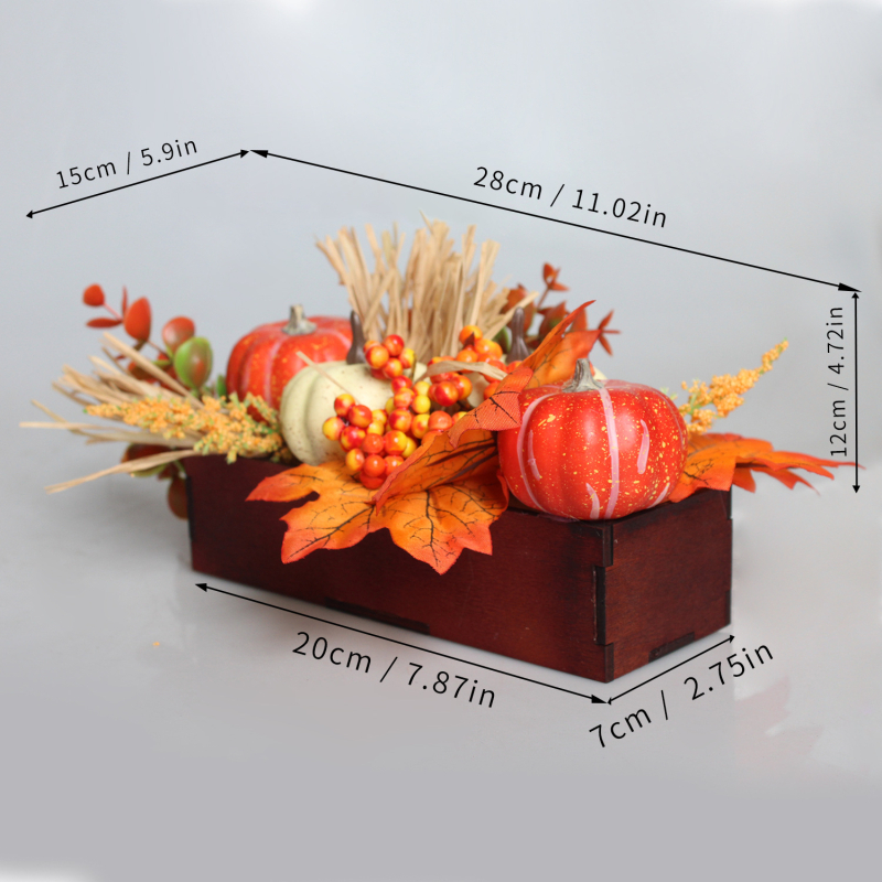 Rudens galda virtene ar ogām, ķirbjiem un kļavu lapām | Zīmols Yi Jin | Materiāls: Cits | Nav imports | Kinijas Mīlestības dienai