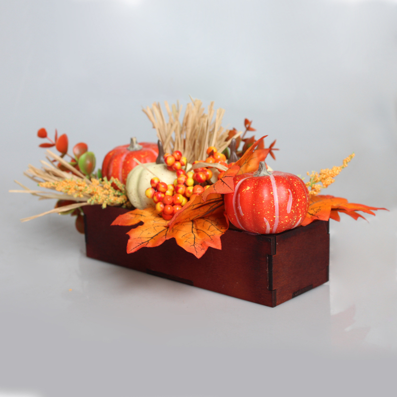 Rudens galda virtene ar ogām, ķirbjiem un kļavu lapām | Zīmols Yi Jin | Materiāls: Cits | Nav imports | Kinijas Mīlestības dienai