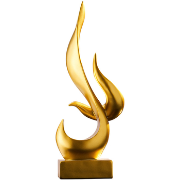 Διακοσμητικό γλυπτό από ρητίνη με αφηρημένη φλόγα για σαλόνι και είσοδο, μοντέρνο μινιμαλιστικό στιλ light-luxury, προσαρμόσιμο, ιδανικό δώρο για συναδέλφους σε εορτή νέου σπιτιού