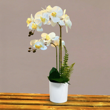 Τεχνητή ορχιδέα Phalaenopsis σε μαλακό PVC, 3D εμφάνιση, διακοσμητικό φυτό σε γλάστρα για σαλόνι, γάμους και φωτογραφήσεις