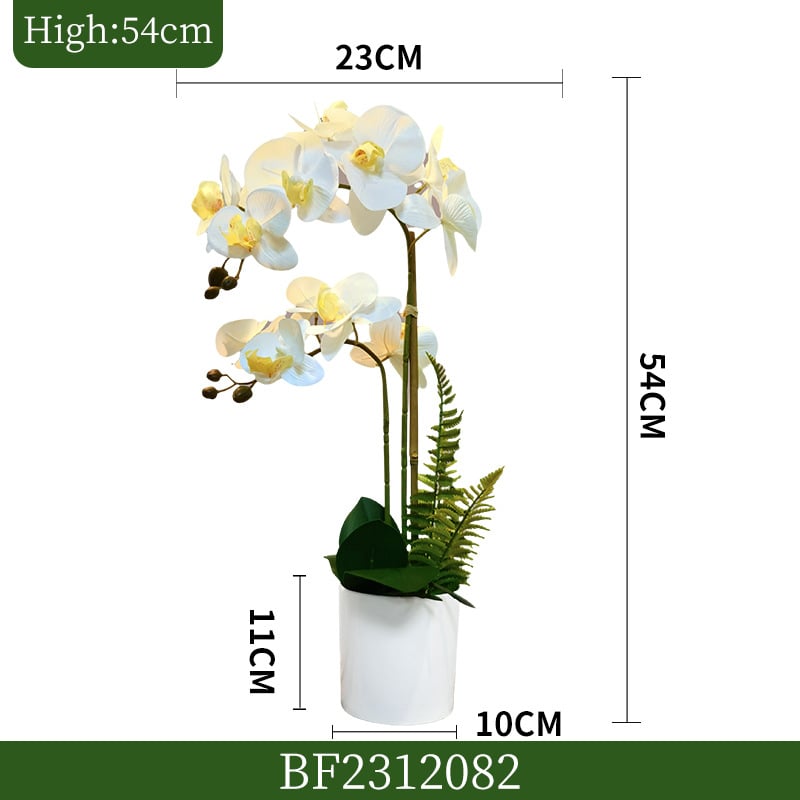 Τεχνητή ορχιδέα Phalaenopsis σε μαλακό PVC, 3D εμφάνιση, διακοσμητικό φυτό σε γλάστρα για σαλόνι, γάμους και φωτογραφήσεις