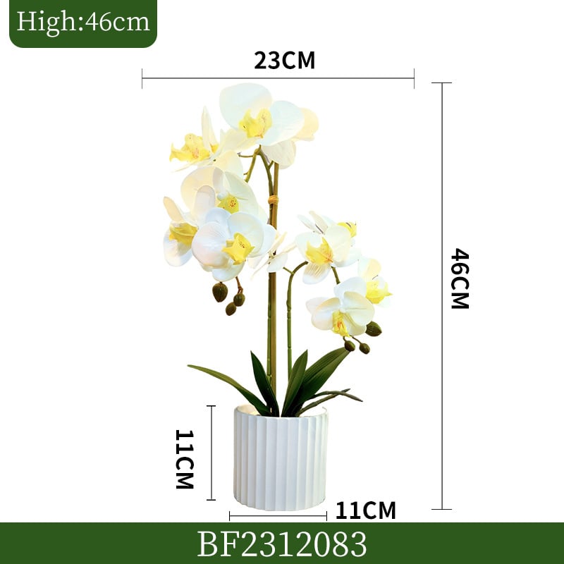 Τεχνητή ορχιδέα Phalaenopsis σε μαλακό PVC, 3D εμφάνιση, διακοσμητικό φυτό σε γλάστρα για σαλόνι, γάμους και φωτογραφήσεις