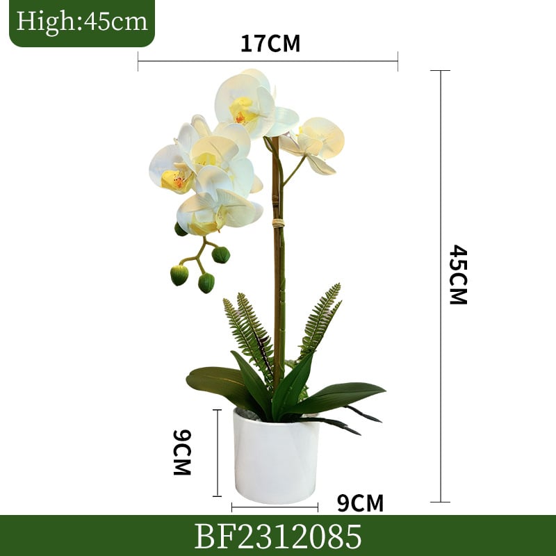 Τεχνητή ορχιδέα Phalaenopsis σε μαλακό PVC, 3D εμφάνιση, διακοσμητικό φυτό σε γλάστρα για σαλόνι, γάμους και φωτογραφήσεις