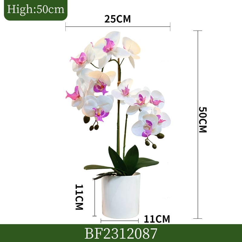 Τεχνητή ορχιδέα Phalaenopsis σε μαλακό PVC, 3D εμφάνιση, διακοσμητικό φυτό σε γλάστρα για σαλόνι, γάμους και φωτογραφήσεις