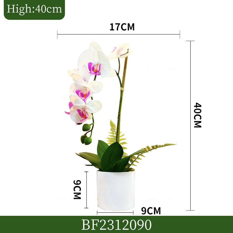 Τεχνητή ορχιδέα Phalaenopsis σε μαλακό PVC, 3D εμφάνιση, διακοσμητικό φυτό σε γλάστρα για σαλόνι, γάμους και φωτογραφήσεις