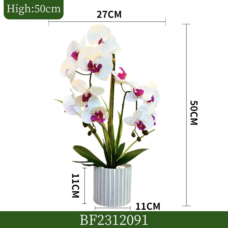 Τεχνητή ορχιδέα Phalaenopsis σε μαλακό PVC, 3D εμφάνιση, διακοσμητικό φυτό σε γλάστρα για σαλόνι, γάμους και φωτογραφήσεις