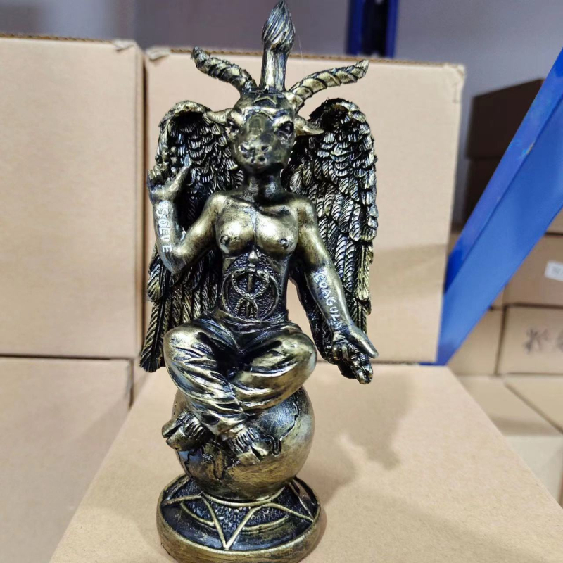 Statu od smole: anđeo s demoničnim kozjim motívom za kućnu dekoraciju, poklon za Halloween nastavnicima i starijima