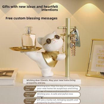 Δίσκος κλειδιών Maneki Neko, από ρητίνη, διακοσμητικό για είσοδο και σαλόνι, μη εισαγόμενο