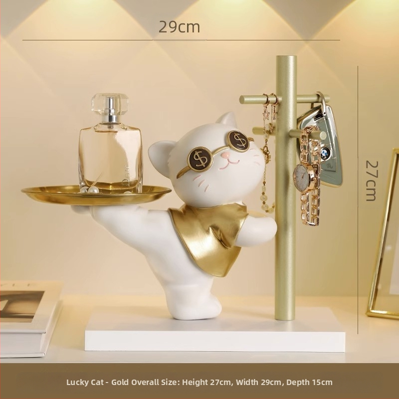 Δίσκος κλειδιών Maneki Neko, από ρητίνη, διακοσμητικό για είσοδο και σαλόνι, μη εισαγόμενο