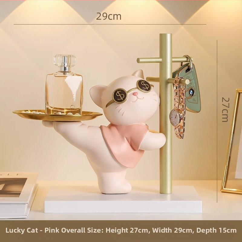 Δίσκος κλειδιών Maneki Neko, από ρητίνη, διακοσμητικό για είσοδο και σαλόνι, μη εισαγόμενο