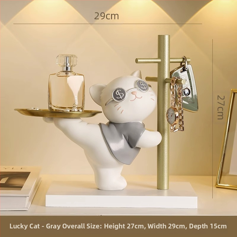 Δίσκος κλειδιών Maneki Neko, από ρητίνη, διακοσμητικό για είσοδο και σαλόνι, μη εισαγόμενο