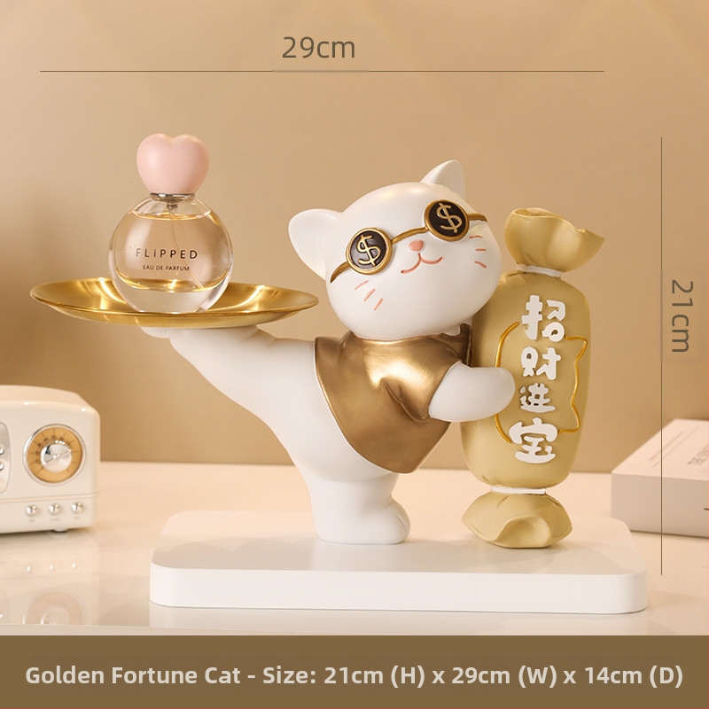 Δίσκος κλειδιών Maneki Neko, από ρητίνη, διακοσμητικό για είσοδο και σαλόνι, μη εισαγόμενο