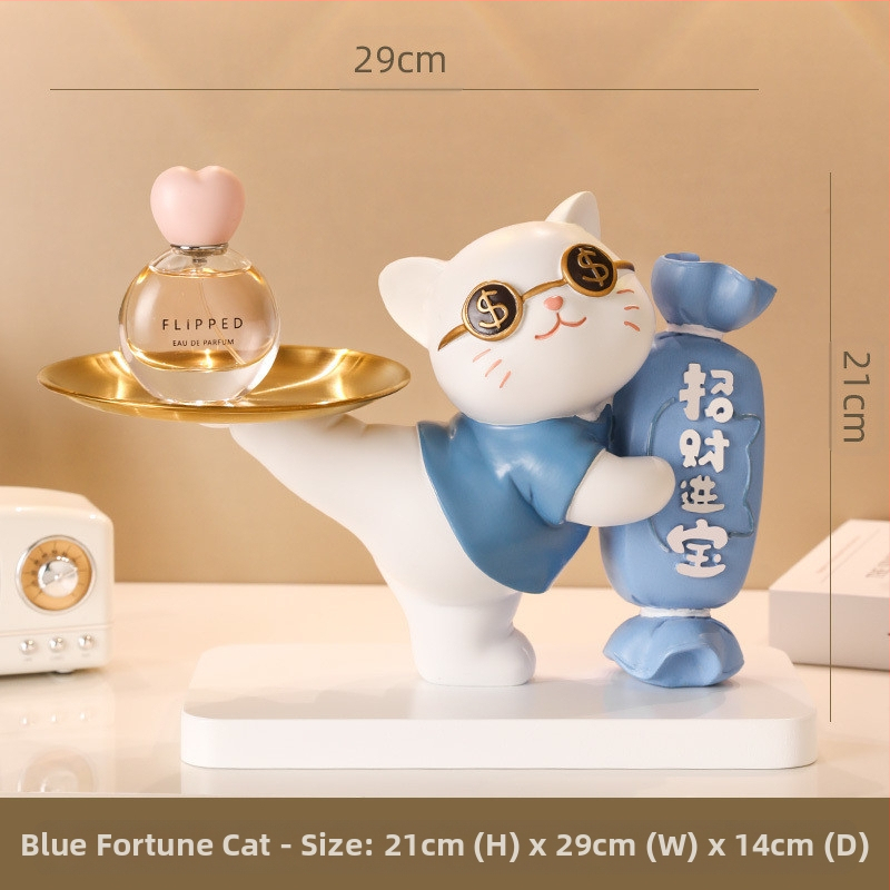 Δίσκος κλειδιών Maneki Neko, από ρητίνη, διακοσμητικό για είσοδο και σαλόνι, μη εισαγόμενο