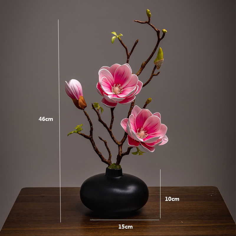 Dirbtinė magnolija dekoracija – įėjimui ir svetainei – Medžiaga: šilkas žiedas; Veislė: Magnolia; Tekstūra: realistinė; Paskirtis: dekoratyvinis