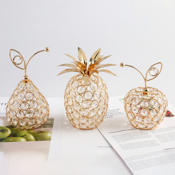 Кристални плодови орнаменти – луксозен стил, материал: кристално желязо, процес: електроплатина, подходящи за подаръци: рождени дни, дипломиране, нов дом