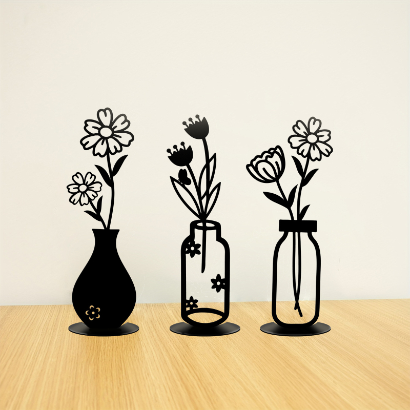 Nambowan fémből készült váza – falisziluetta a belső téri dekorációhoz otthonra és irodába, egyedi csomagolású PP zacskóban