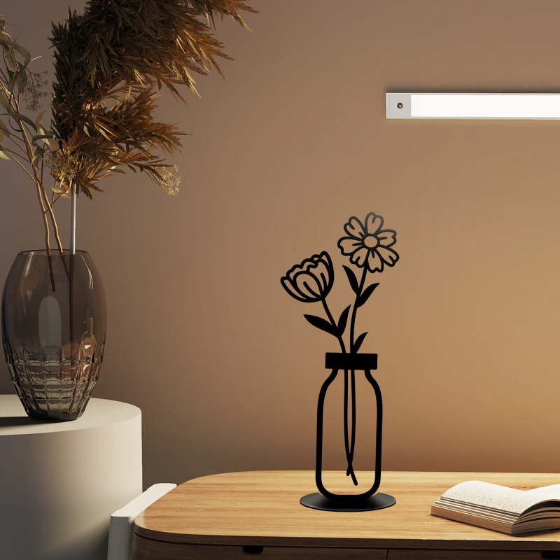 Nambowan fémből készült váza – falisziluetta a belső téri dekorációhoz otthonra és irodába, egyedi csomagolású PP zacskóban