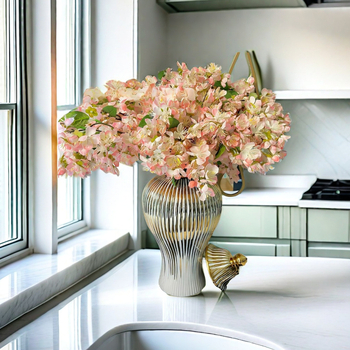 Κεραμικό βάζο λουλουδιών με φινίρισμα ηλεκτροπλατίωσης, μοντέρνο μινιμαλιστικό ευρωπαϊκό στυλ, χειροποίητο διακοσμητικό για την είσοδο