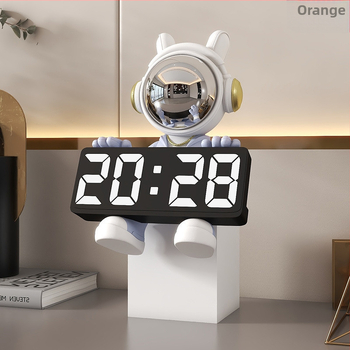 Αστροναύτης διακοσμητικό ρολόι με ψηφιακό ρολόι και θερμόμετρο — ρητίνη, απλός μοντέρνος στυλ, συναγερμός, μάρκα Donglei