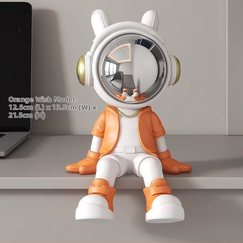 Αστροναύτης διακοσμητικό ρολόι με ψηφιακό ρολόι και θερμόμετρο — ρητίνη, απλός μοντέρνος στυλ, συναγερμός, μάρκα Donglei