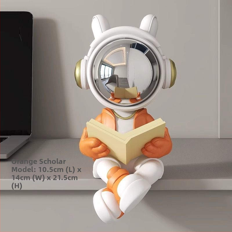 Αστροναύτης διακοσμητικό ρολόι με ψηφιακό ρολόι και θερμόμετρο — ρητίνη, απλός μοντέρνος στυλ, συναγερμός, μάρκα Donglei