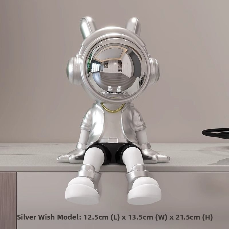 Αστροναύτης διακοσμητικό ρολόι με ψηφιακό ρολόι και θερμόμετρο — ρητίνη, απλός μοντέρνος στυλ, συναγερμός, μάρκα Donglei