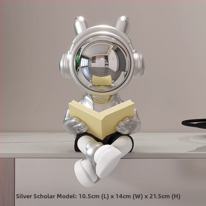 Αστροναύτης διακοσμητικό ρολόι με ψηφιακό ρολόι και θερμόμετρο — ρητίνη, απλός μοντέρνος στυλ, συναγερμός, μάρκα Donglei