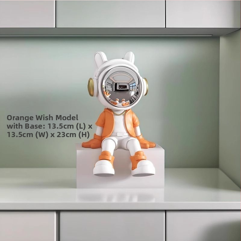 Αστροναύτης διακοσμητικό ρολόι με ψηφιακό ρολόι και θερμόμετρο — ρητίνη, απλός μοντέρνος στυλ, συναγερμός, μάρκα Donglei