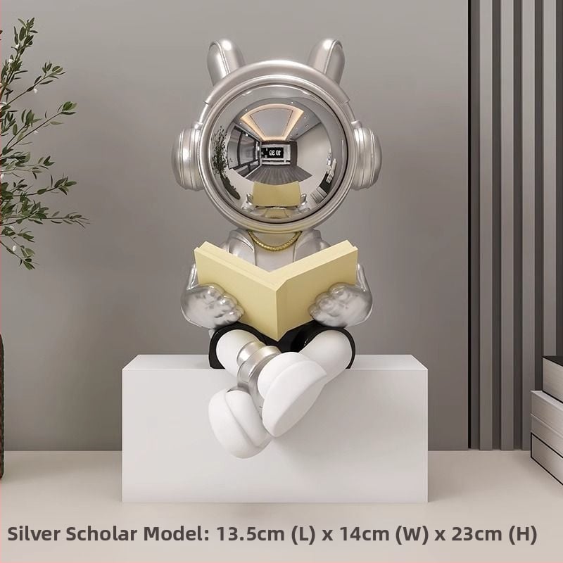 Αστροναύτης διακοσμητικό ρολόι με ψηφιακό ρολόι και θερμόμετρο — ρητίνη, απλός μοντέρνος στυλ, συναγερμός, μάρκα Donglei