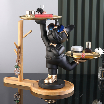 Κλειδοθήκη-Οργανωτής εισόδου σε μορφή σκύλου από ρητίνη, χειροποίητο και ζωγραφισμένο με το χέρι, προσαρμόσιμο