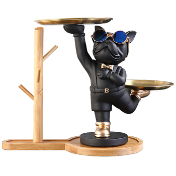 Κλειδοθήκη-Οργανωτής εισόδου σε μορφή σκύλου από ρητίνη, χειροποίητο και ζωγραφισμένο με το χέρι, προσαρμόσιμο