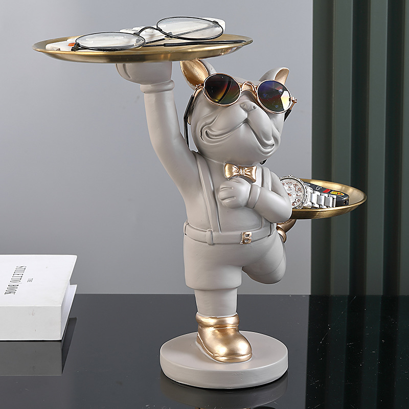 Κλειδοθήκη-Οργανωτής εισόδου σε μορφή σκύλου από ρητίνη, χειροποίητο και ζωγραφισμένο με το χέρι, προσαρμόσιμο