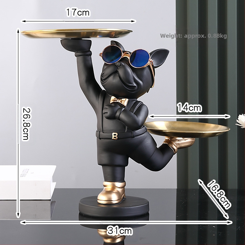 Κλειδοθήκη-Οργανωτής εισόδου σε μορφή σκύλου από ρητίνη, χειροποίητο και ζωγραφισμένο με το χέρι, προσαρμόσιμο