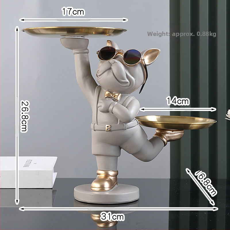 Κλειδοθήκη-Οργανωτής εισόδου σε μορφή σκύλου από ρητίνη, χειροποίητο και ζωγραφισμένο με το χέρι, προσαρμόσιμο