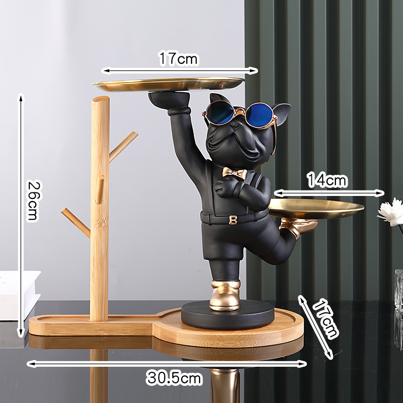 Κλειδοθήκη-Οργανωτής εισόδου σε μορφή σκύλου από ρητίνη, χειροποίητο και ζωγραφισμένο με το χέρι, προσαρμόσιμο